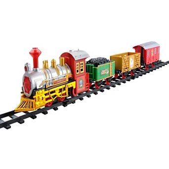 12 pc Battery Operated Lighted and Animated Christmas Express Train Set with Sound