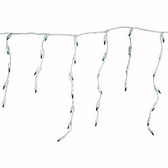 100 Count Teal Mini Icicle Christmas Lights 3.5 ft White Wire