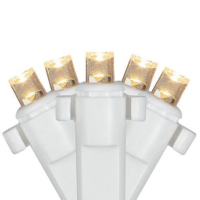 2' x 8' Warm White LED Wide Angle Net Style Column Wrap Christmas Lights White Wire