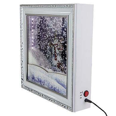15" LED Lighted Musical Snowing Snowman Wall Plaque