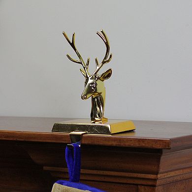 8"shiny Gold Metal Deer Christmas Stocking Holder"