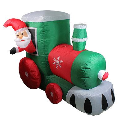 4.5' Inflatable Santa on Locomotive Train Lighted Outdoor Christmas Decoration