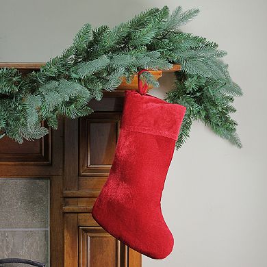 18" Solid Red Traditional Hanging Christmas Stocking