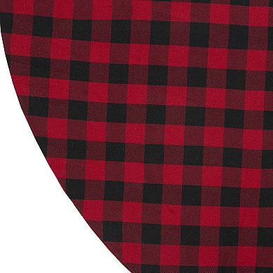 48" Red and Black Buffalo Plaid Christmas Tree Skirt