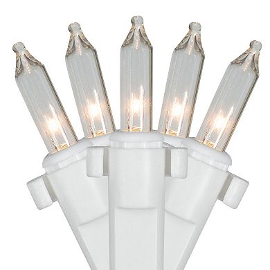 2' x 8' Clear Mini Net Style Column Christmas Lights White Wire