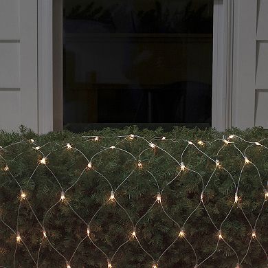 4' x 6' Clear Mini Net Style Christmas Lights White Wire