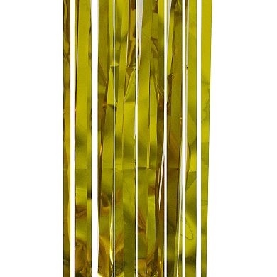 Gold Tinsel Christmas Window or Door Curtain 3' x 8'