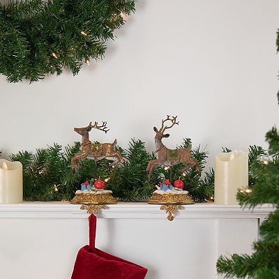 Gueuusu Christmas Stocking Holders For Mantle Fireplace, Non-Slip Santa
