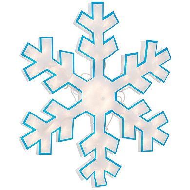 16.75" Lighted Snowflake Christmas Window Silhouette