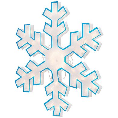 16.75" Lighted Snowflake Christmas Window Silhouette