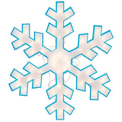 16.75" Lighted Snowflake Christmas Window Silhouette