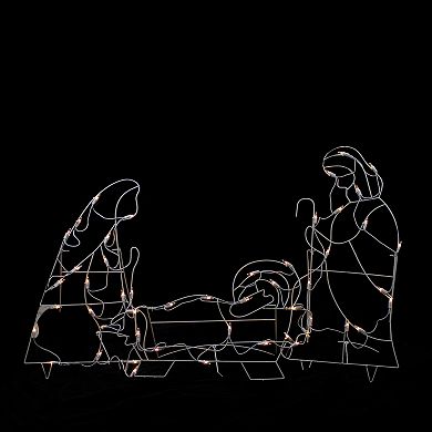 3-Piece Lighted Holy Family Nativity Scene Outdoor Christmas Decoration Set