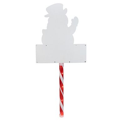28.5" Lighted Snowman 'LET IT SNOW' Christmas Lawn Stake - Clear Lights