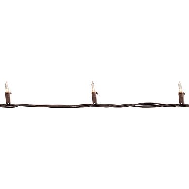 100-Count Clear Mini Christmas Light Set 20.25ft Brown Wire