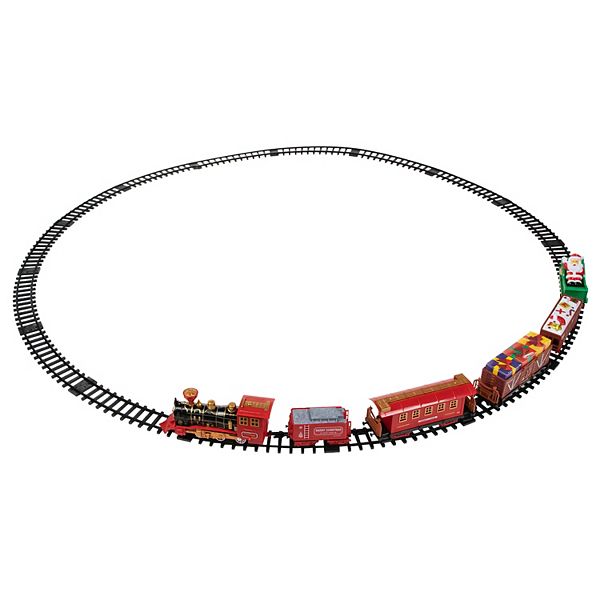 22pc Red Battery Operated Lighted and Animated Christmas Train Set with ...