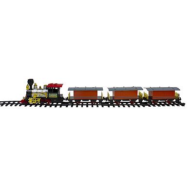20-Piece Battery Operated Red and Orange Animated Classic Christmas Train Set with Sound