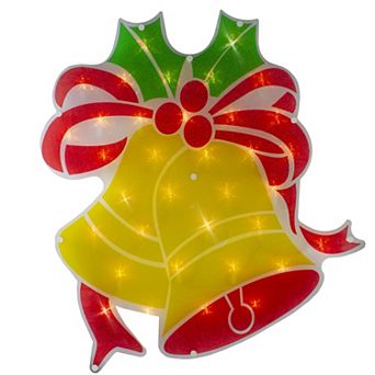 19" Lighted Christmas Bells Window Silhouette