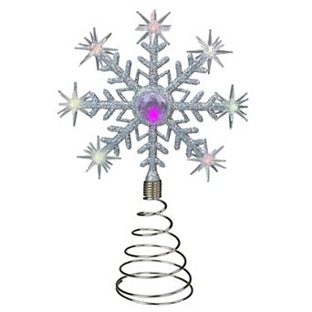 11" LED Lighted Coloring Changing Twinkling Snowflake Christmas Tree Topper