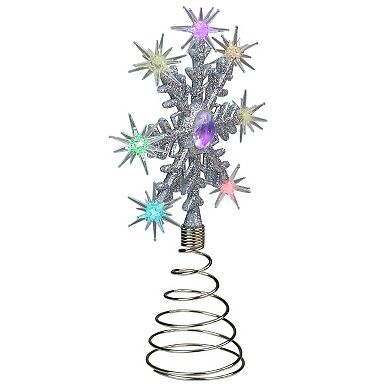 11" LED Lighted Coloring Changing Twinkling Snowflake Christmas Tree Topper