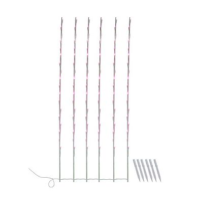 108 Pink Pre-Lit LED Branch Patio Outdoor Garden Novelty Christmas Light Stakes - 8.5 ft White Wire
