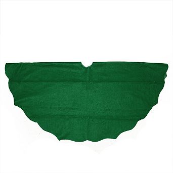 48" Christmas Traditions Cardinal Green Scalloped Edge Christmas Tree Skirt