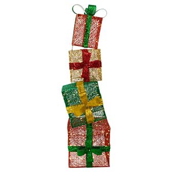 53" LED Lighted Stacked Christmas Gifts Outdoor Decoration