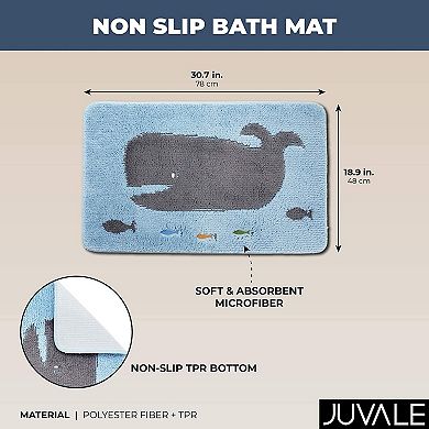 Non-Slip Microfiber Bath Mat For Kids Bathroom Set - Quick Drying, Mold