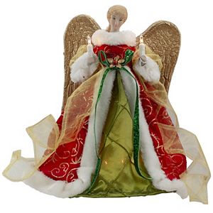 Windy Hill Collection 14 Inch Blue Angel Christmas Tree Topper – Can Also Stand On Table