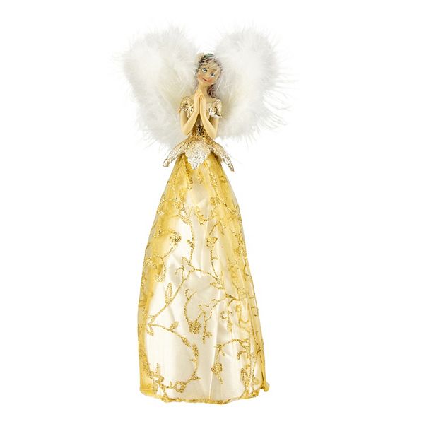 10 Gold And White Angel Christmas Tree Topper Unlit 9135