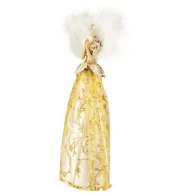 10" Gold and White Angel Christmas Tree Topper Unlit