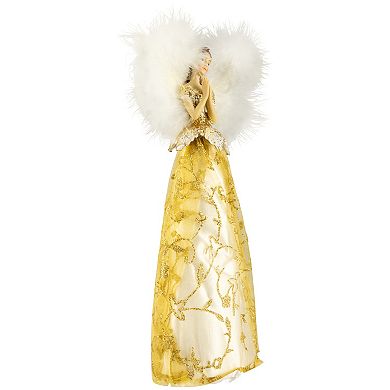 10" Gold and White Angel Christmas Tree Topper Unlit