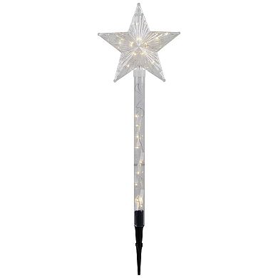 4ct Lighted Star Christmas Pathway Marker with Lawn Stakes White Wire - Clear Lights