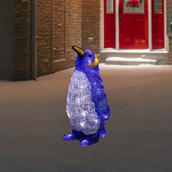 12.5" Lighted Commercial Grade Acrylic Penguin Christmas Display Decoration