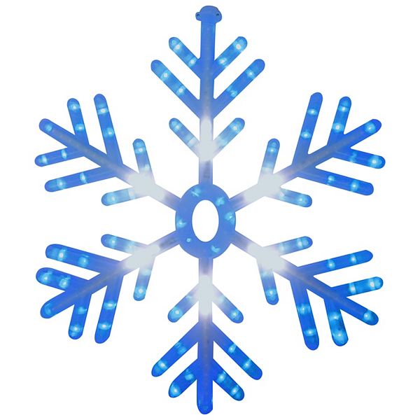 25" Lighted Blue and White Snowflake Christmas Decoration