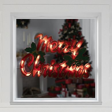 16.5" Lighted 'Merry Christmas' Window Silhouette