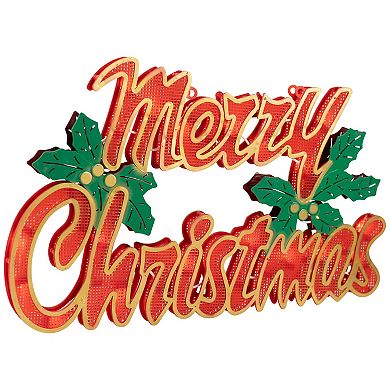 16.5" Lighted 'Merry Christmas' Window Silhouette