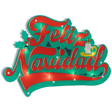 18" Lighted 'Feliz Navidad' Christmas Window Silhouette