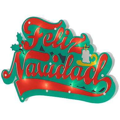 18" Lighted 'Feliz Navidad' Christmas Window Silhouette