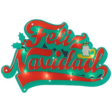 18" Lighted 'Feliz Navidad' Christmas Window Silhouette
