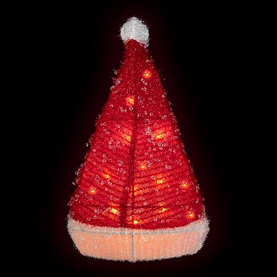 12.25" Lighted Santa Hat Christmas Tree Topper Clear Lights