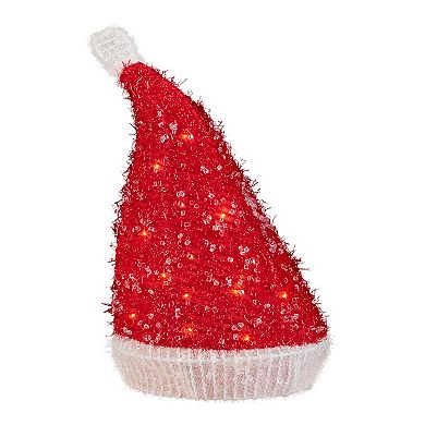 12.25" Lighted Santa Hat Christmas Tree Topper Clear Lights