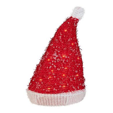 12.25" Lighted Santa Hat Christmas Tree Topper Clear Lights