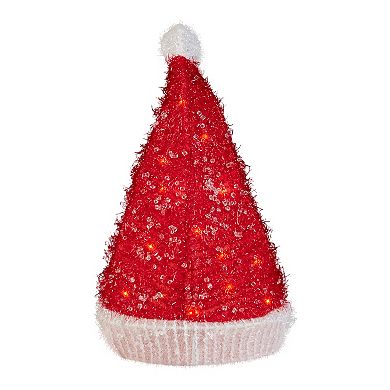 12.25" Lighted Santa Hat Christmas Tree Topper Clear Lights