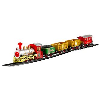 16 pc Battery Operated Lighted and Animated Christmas Express Train Set with Sound