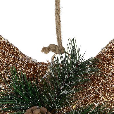 22" LED Lighted Champagne Gold Gradient Mesh Bow Christmas Decoration