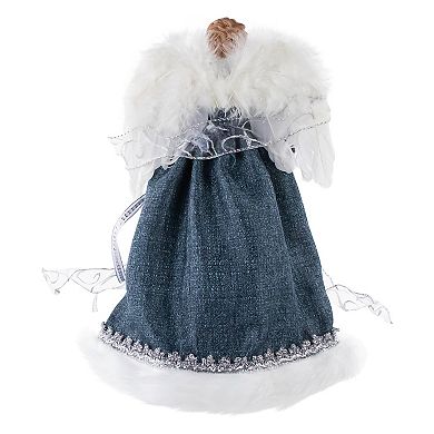 14" Blue Angel with Lighted Tree Christmas Tree Topper