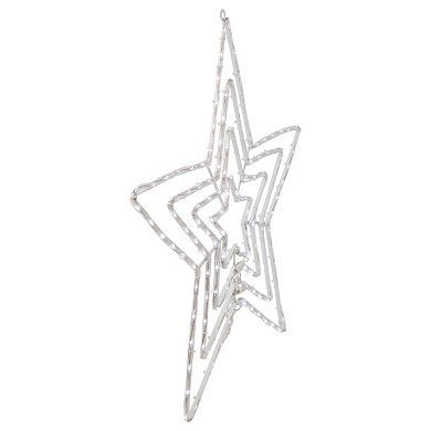 24" Lighted Layered Stars with Controller Window Silhouette Christmas Decoration