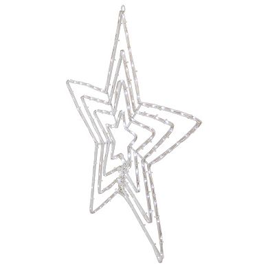 24" Lighted Layered Stars with Controller Window Silhouette Christmas Decoration