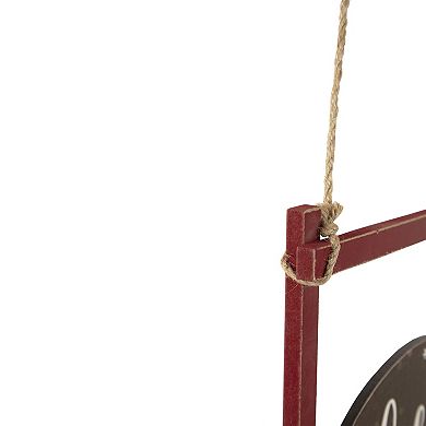 21.75" LED Lighted 'Welcome' Snowman Sled Christmas Wall Sign