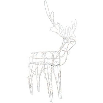 48" Lighted White Standing Reindeer Outdoor Christmas Decoration
